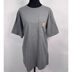 Carhartt Work In Progress Gray Pocket T-Shirt Size Large 100% Cotton